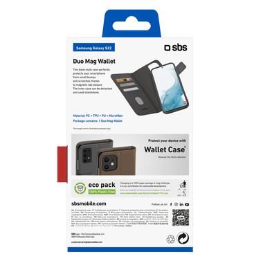 Custodia a libro con cover e tasche portatessere