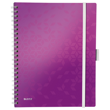 LEITZ Spiralbuch WOW PP A4 46450062 violett 80 Blatt
