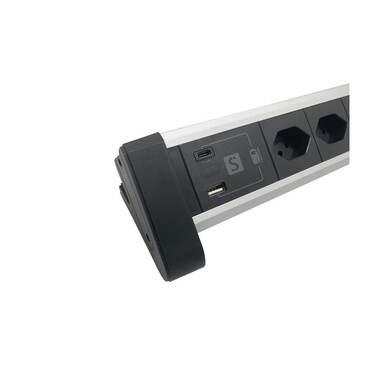 Schönenberger power strip 3 x T13, 1 x USB-A, 1 x USB-C 3 m