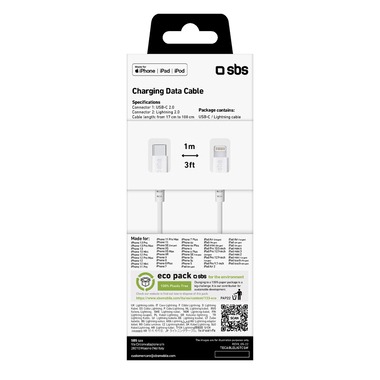 Made for iPhone (MFi) coiled cable, 1 metre | SBS