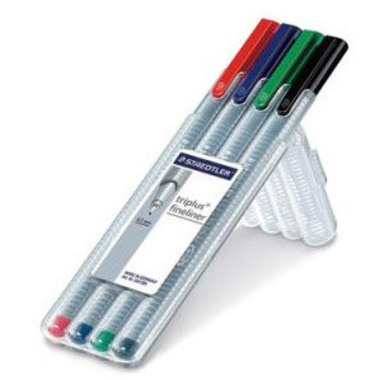 STAEDTLER Stylo Fibre triplus 334 0,3mm 334 SB4 4 couleurs ass.