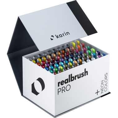 KARIN Real Brush Pen Pro 0.4mm 31C13 Mega Box, 3 Blender 72 Stück