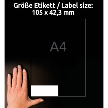 AVERY ZWECKFORM Etiketten 105x42,3mm 3653-200 weiss 3080 Stk./200+20 Blatt