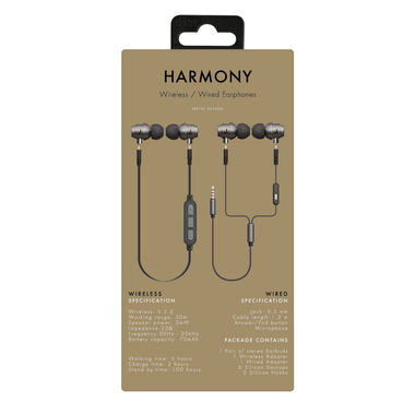 Wireless and wired metal earphones