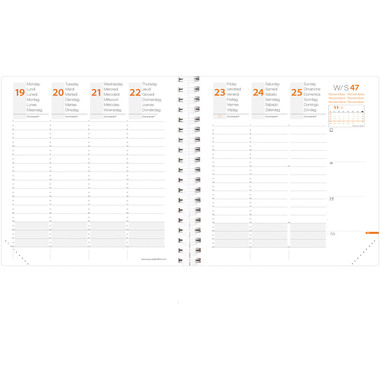 QUO-VADIS Agenda Time&Life medi. 2026 540120Q 1W/2S metallblau ML 16x16cm