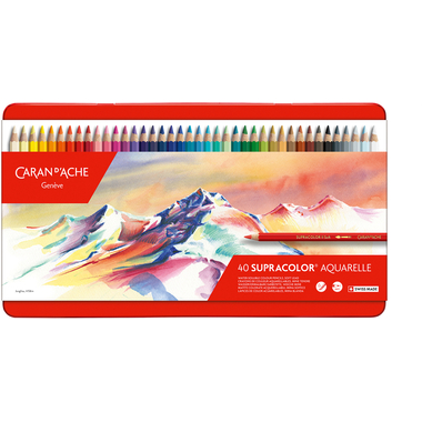 CARAN D'ACHE Crayon coul. Supracolor 3,8mm 3888.340 ass. boite mét. 40 piece