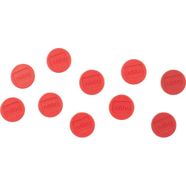 NOBO Magnet rund 24mm 1915293 rot 10 Stück