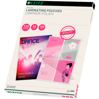 LEITZ Pelicole per laminazione A3 33950 lucido, 125my 100 pezzi