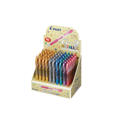 PILOT Gelroller Display G-2 BLG27M60D 60 Stück G-2 Metallic