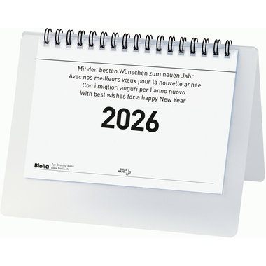 BIELLA Agenda Desktop 2026 887061000026U 1M/1P Basic bl. ML 14.8x10.5cm