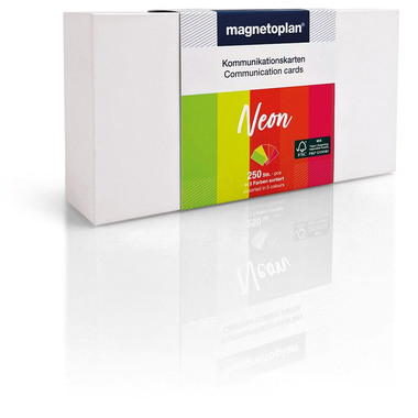 MAGNETOPLAN Kommunikations-Karten 20x10cm 112501560 Set Neon, ass. 250 Stück