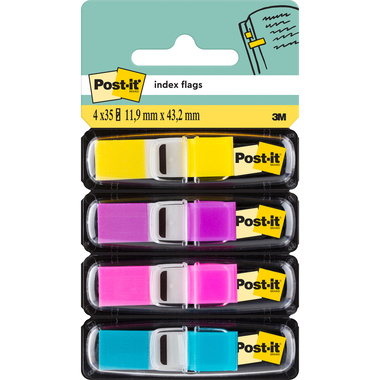 POST-IT Index Mini 11.9x43.1mm 683-4AB 4-couleurs 4x35 tabs