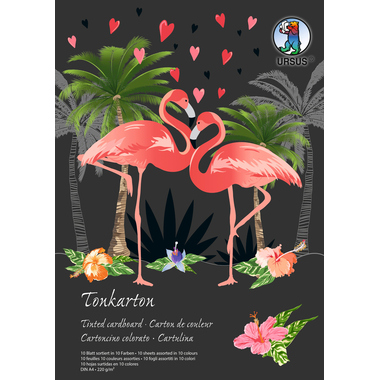 URSUS Tonkarton-Block A4 6684699SE 220g, 10 Farben 10 Blatt