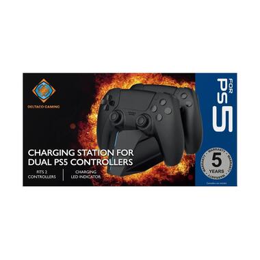 DELTACO Stazione di ricarica doppia PS5 Nero