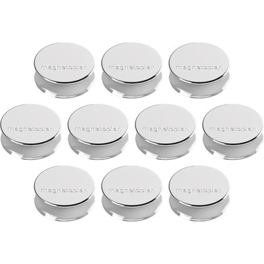 MAGNETOPLAN Aimant Ergo Large 10pcs. 1665032 argent 34x17.5mm
