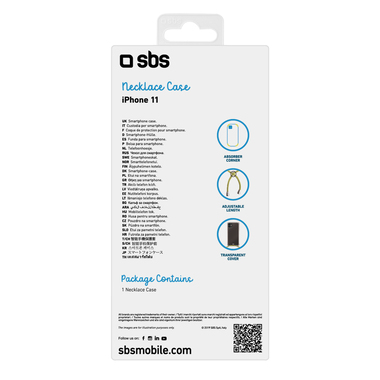 Durchsichtiges Cover mit Umhängeband für iPhone 11