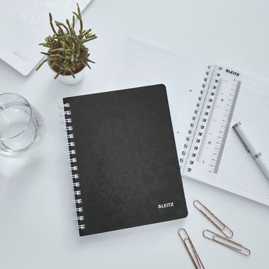 LEITZ Collegeblock WOW PP A5 4641-00-95 schwarz kariert