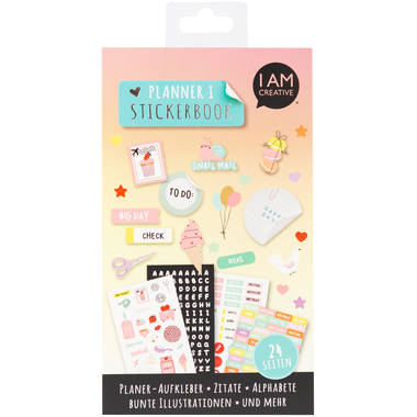 I AM CREATIVE Stickerbook Planner 12x23cm 4087.581 24 Blatt