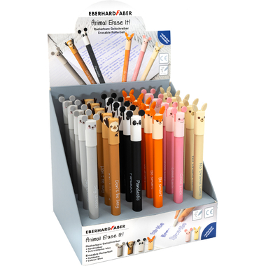 EBERHARD FABER Gelschreiber Erase It Display 560104 Animal, assortiert 36 Stück
