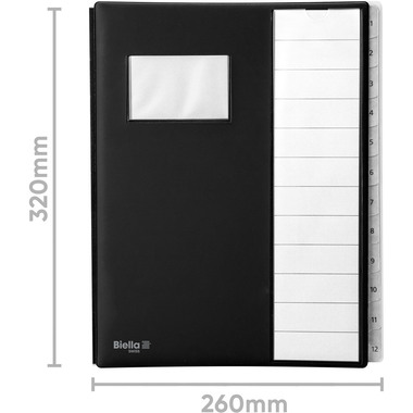 BIELLA Pultmappe Pronto A4 32041202U schwarz 12-teilig