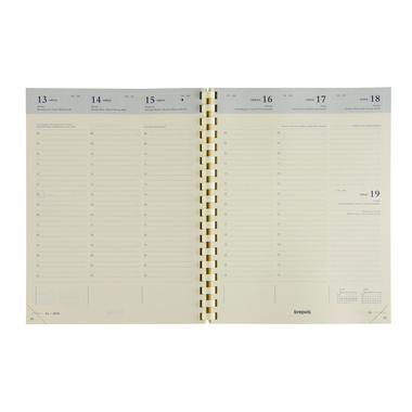 BREPOLS Agenda Timing 2026 0.136.9900 1W/2S Ersatz chamois 16.8x22cm
