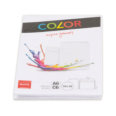 ELCO Couverts/Karten COLOR C6/A6 74834.10 weiss 2x10 Stück