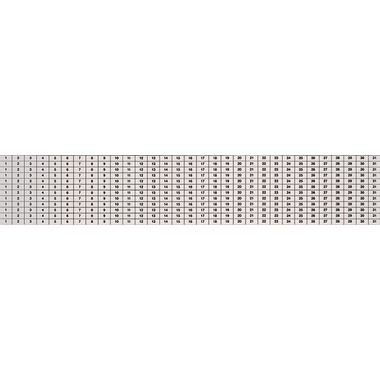 MAGNETOPLAN Magnetoflexband PVC bedruckt 17311S 12 Streifen 1-31 weiss