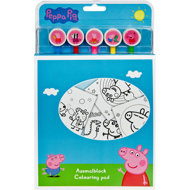 UNDERCOVER Ausmalblock m. 5 Buntstiften PIGP1300 Peppa Pig