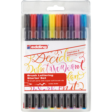 EDDING Brushpen 1340 Starter Set E-1340 E-10 colori ass. 10 pezzi
