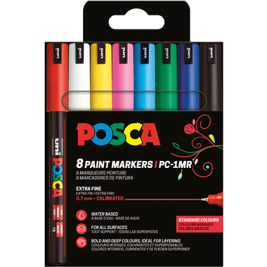 POSCA Fineliner 0.7mm PC-1MR 8P 8 pezzi, assortiti