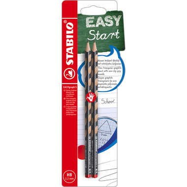 STABILO Bleistift Easygraph S B-58222-10 Metallic graphit, R, BL