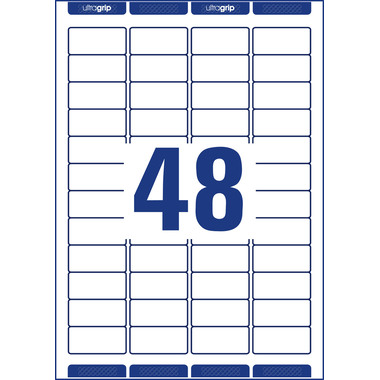 AVERY ZWECKFORM Etiketten 21.2x45.7mm 7636-10 weiss, perm. 10 Blatt/48 Stk.