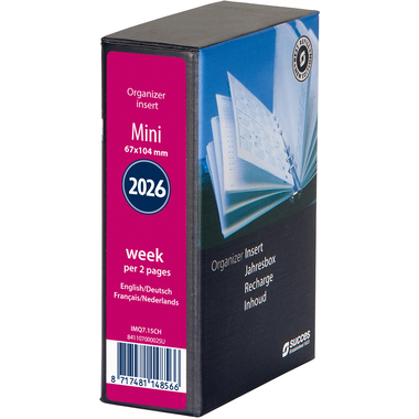 SUCCES Agenda Mini 2026 841107000026U 1W/2S Ersatz kompl. 6.7x10.4cm