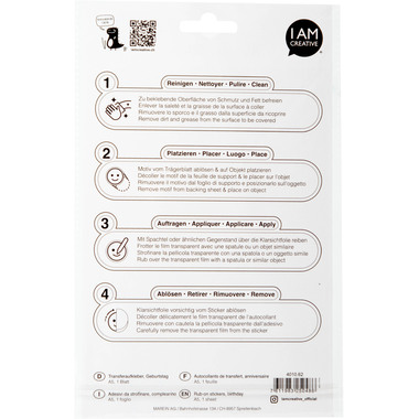 I AM CREATIVE Rub on Sticker A5 4010.62 Geburtstag