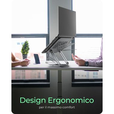 ICY BOX Rotatable and fully adjustable IB-NH300-R notebook stand 17 Inch silver