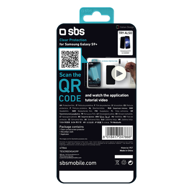 Screen protector Clear gewölbt für Samsung Galaxy S9+