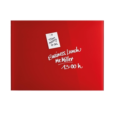 MAGNETOPLAN Design-Glasboard 800x600mm 13403006 rot, magnetisch