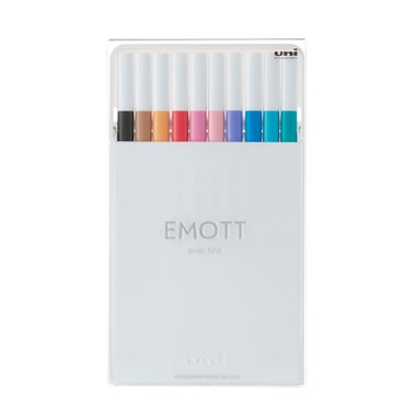 UNI-BALL Fineliner Emott 0.4mm PEM-SY_10C_NO.2 soft pastel 10 Stück