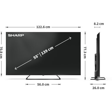 Sharp TV 55HP6265E 55", 3840 x 2160 (Ultra HD 4K), QLED