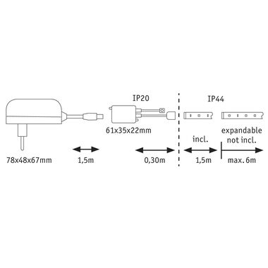 Paulmann Ruban à LED MaxLED 250 Tunable White, 1.5 m Ensemble de base