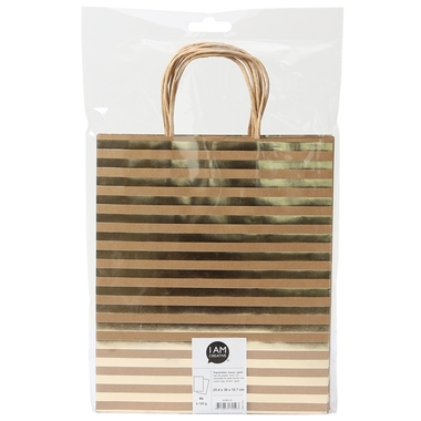 I AM CREATIVE Papiertüten, 4 Stück 4088.05 braun/gold, 25.4x30x12.7cm