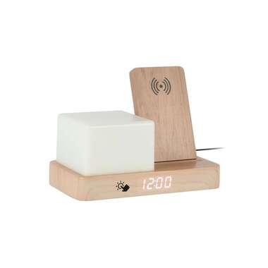 KARLSSON Wecker Retro Night Light LED Helles Holz