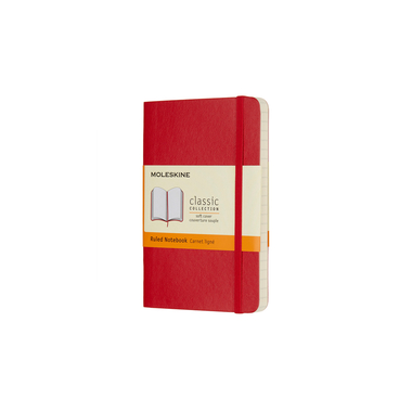 MOLESKINE Carnet P/A6 854597 ligné,SoftCover,scarlet