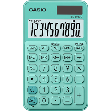 CASIO Calculatrice SL-310UC-GN 10 chiffres vert