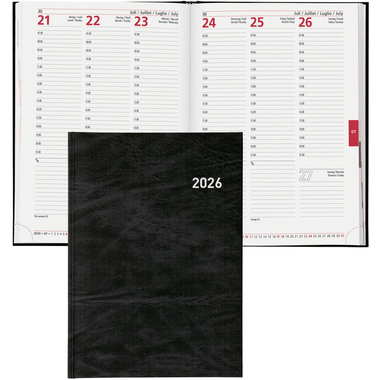 BIELLA Agenda Registra 7 2026 809507020026U 1S/2P nero ML 17.2x24cm