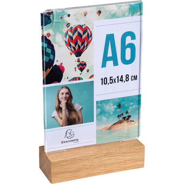 EXACOMPTA Présentoir de table A6 86258D transparent, bois haut