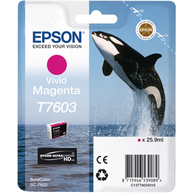EPSON Tintenpatrone vivid magenta T76034N10 SureColor P 600 25,9ml
