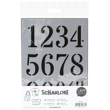 I AM CREATIVE Schablone 2000.54 A5, Nummern gross