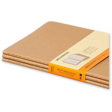 MOLESKINE Quaderno Cahier A5 704987 rigato, natur 3 pezzi