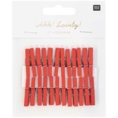 RICO DESIGN Clip decorative 3cm 7040.31.18 rot 24 pezzi
